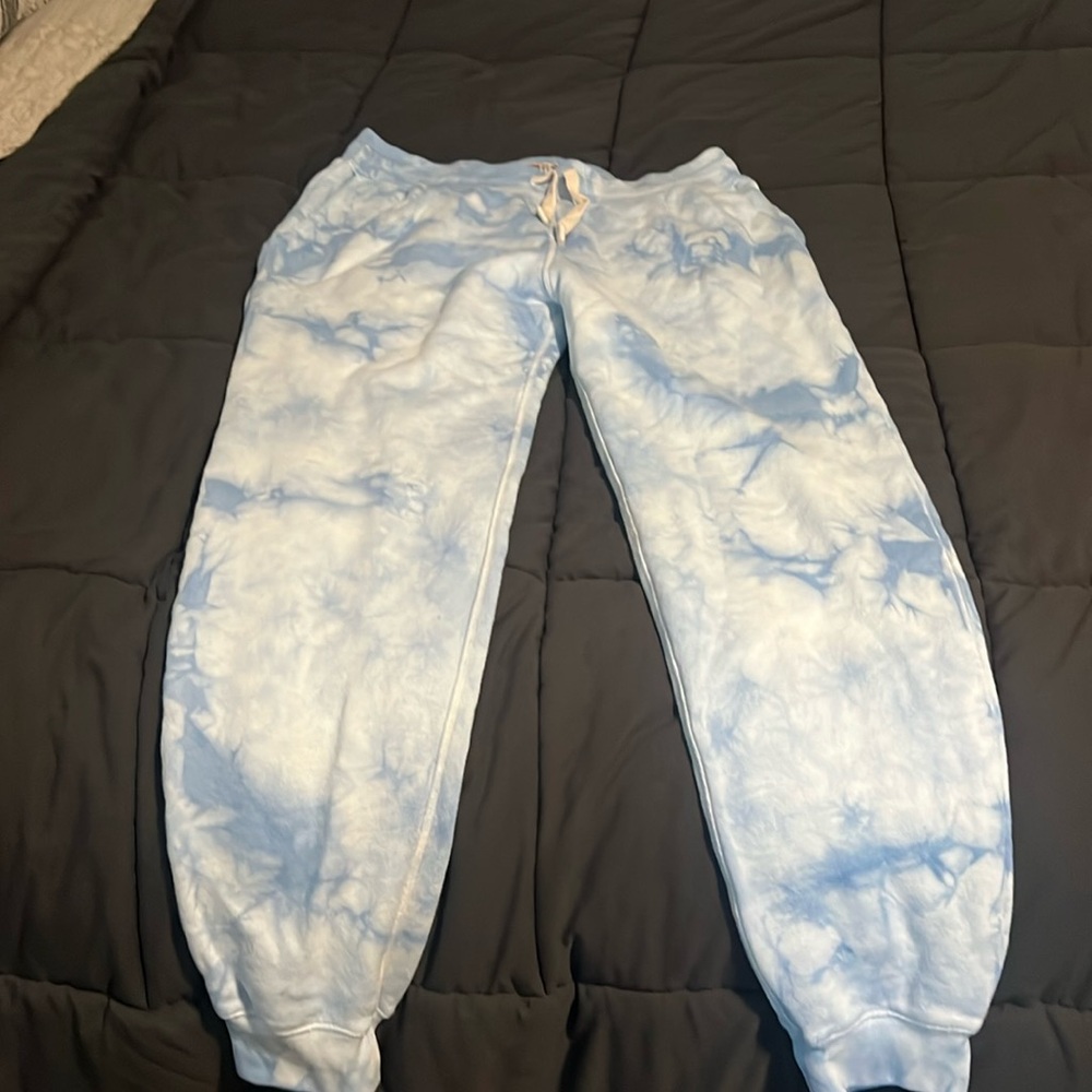 Faherty Blue Tie Dye Bells Soft CottonTerry Joggers